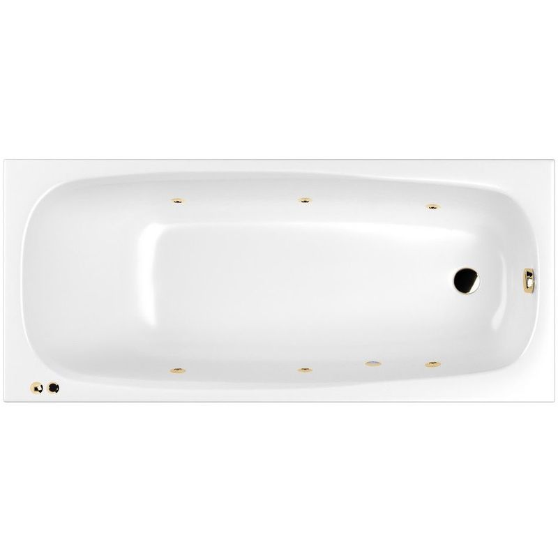 Ванна гидромассажная Whitecross Layla SOFT 0102.180080.100.SOFT.GL 180x80 (белый глянцевый, золотой), каркас, слив-перелив